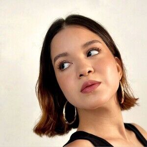 18K Gold Plated Chunky Big Circle Drop Hoop Earrings‎ 925S Sterling Silver